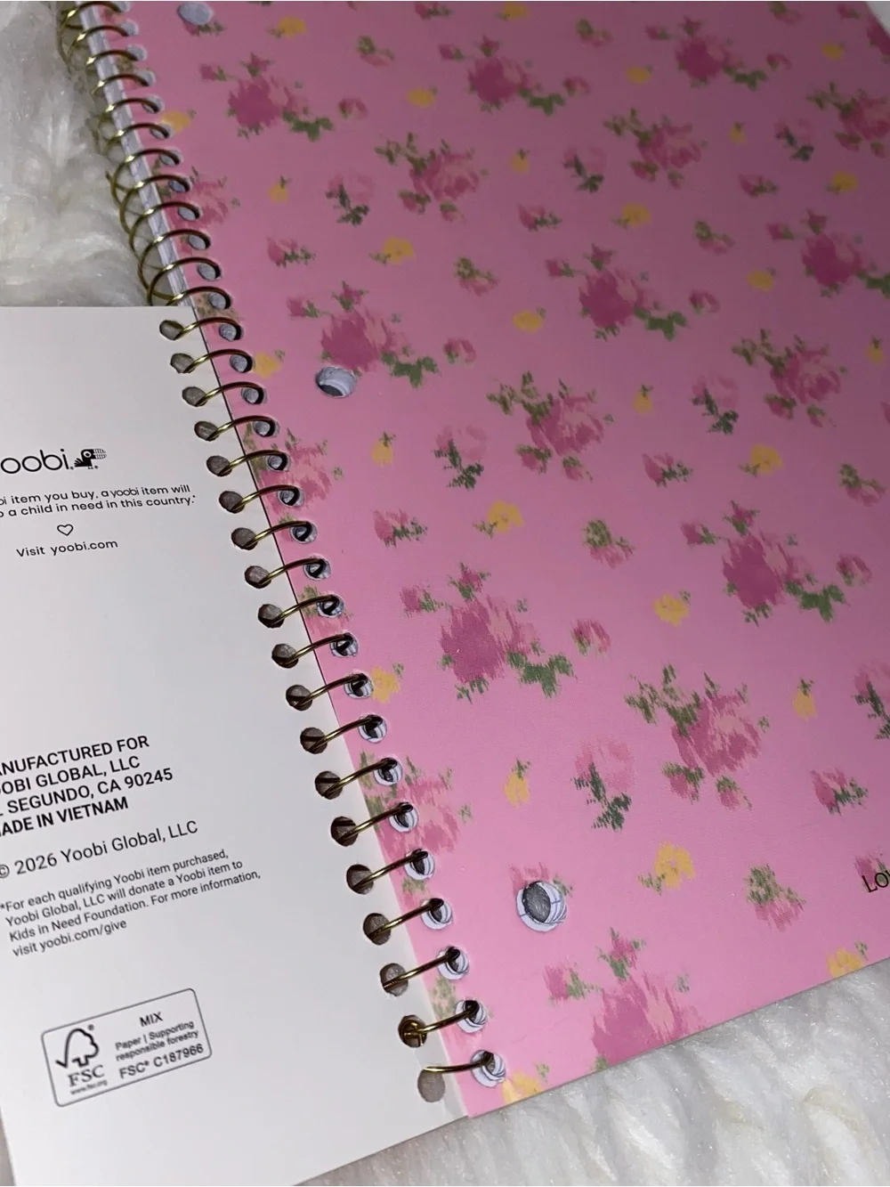 LoveShackFancy x Target - Yoobi Ikat Rose Wide Ruled 1 Subject Notebook 8
